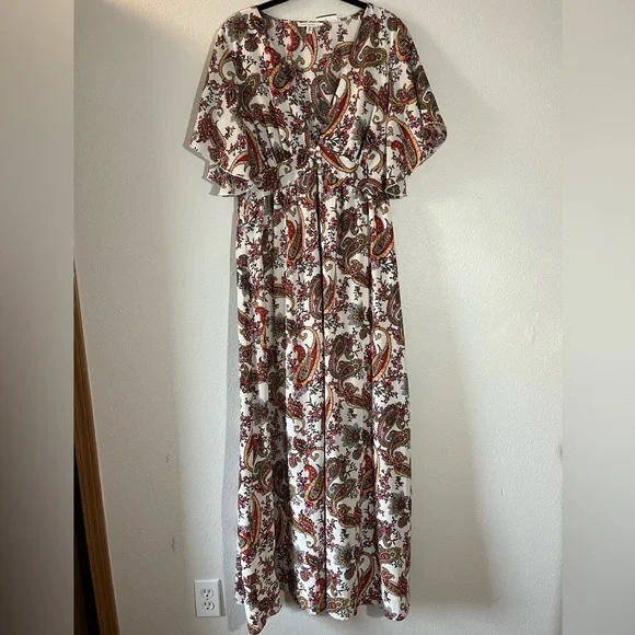 NWT! Bailey Blue Paisley Print Maxi Dress - Picture 2 of 9